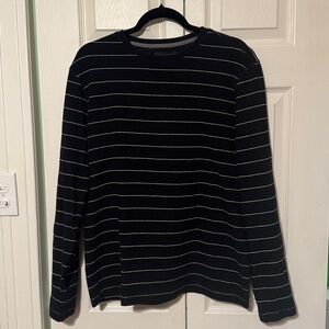 Banana Republic Black Top with White Stripes